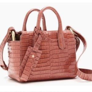 NWOT j crew harper mini satchel croc embossed pink